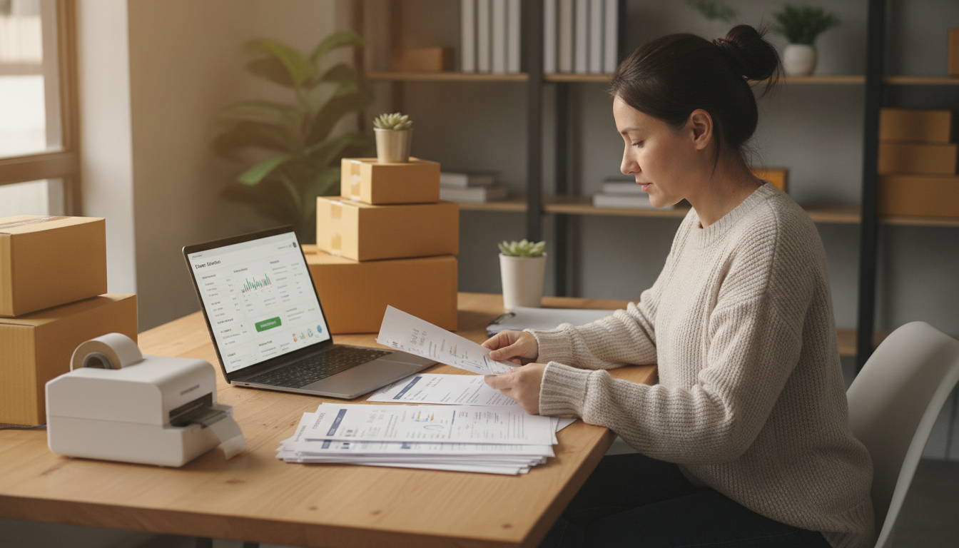 Ecommerce seller reviewing customs paperwork and a refund dashboard to file a duty drawback claim in 2026