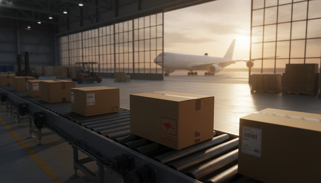 Shipping to Australia from the US: ecommerce parcels at an international air freight facility