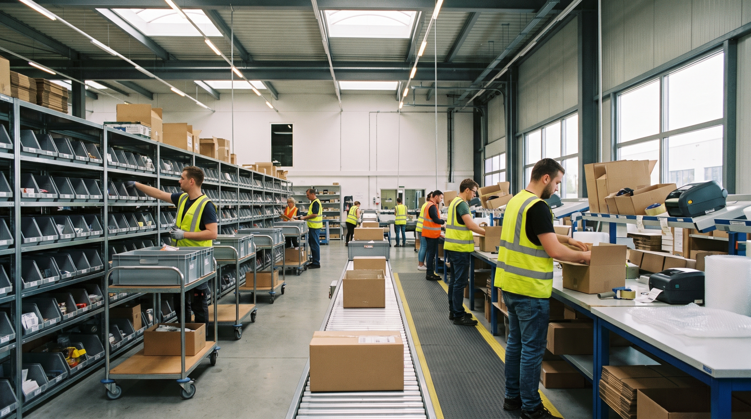 Fulfillment center workers picking and packing ecommerce orders, illustrating pick and pack fees 2026
